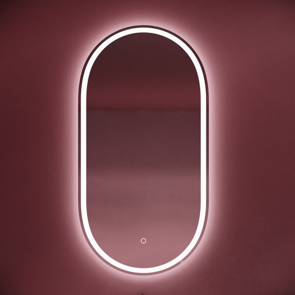 Зеркало для ванной комнаты SANCOS Oval, фронтальная подсветка 550х1050 с сенсорным управлением на прикосновение,  OV55F