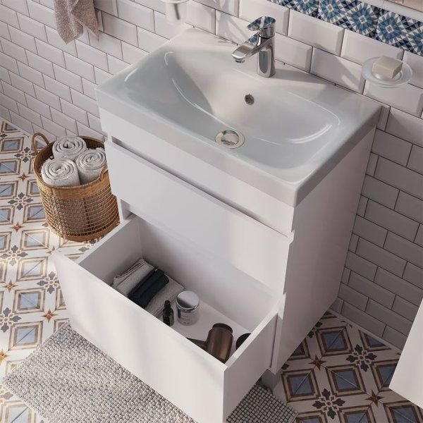 Тумба с умывальником IDDIS напольная с ящиками, белая, 60 см, Zodiac. Подходит ум 3506000i28 (ZOGDD6WZCBCZFiHL95RAK)