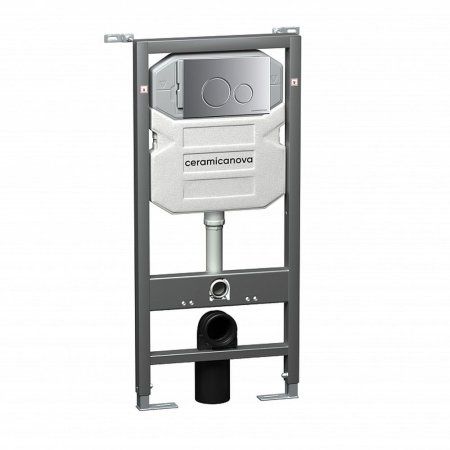 Инсталляция Ceramica Nova Envision/Round CN1001M с кнопкой смыва, хром