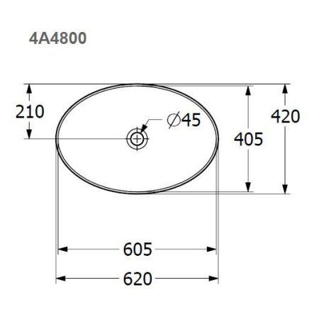 Раковина накладная Villeroy & Boch  Loop & Friends 4A480001 (4A48 00 01) (620х420 мм)