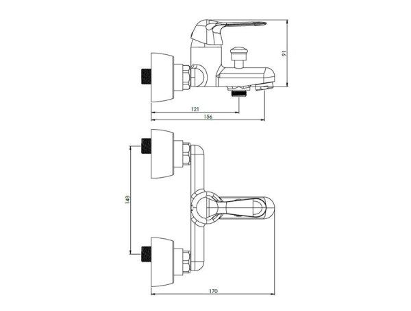 Смеситель для ванны Shouder Eco 0460104, хром