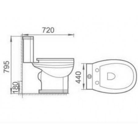 Унитаз-компакт Boheme  узор золото Vogue 941-G