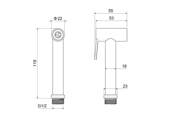 Гигиенический ручной душ Aquatek AQ2057BG, золото шлифованное