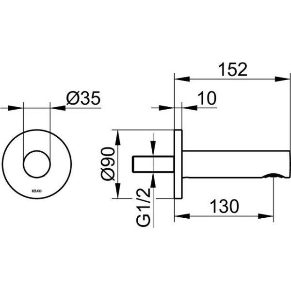Излив Keuco Ixmo 59545030001 для ванны, бронза шлифованная