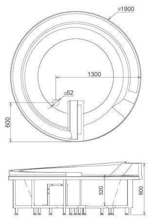 Акриловая ванна Gemy G9090 O с гидромассажем