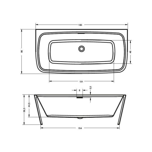 Ванна акриловая Riho Adore FS BD0400500000000 180x86