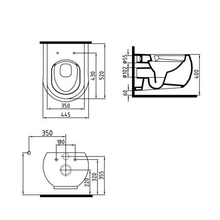 Унитаз подвесной Bien Flash FLKA052N1VP0W3000 белый