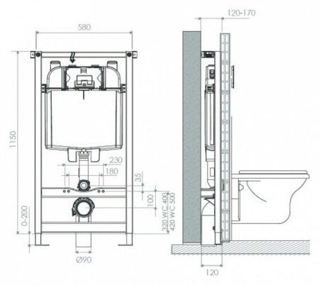 Система инсталляции для унитазов Senda Frame DD 1508282000