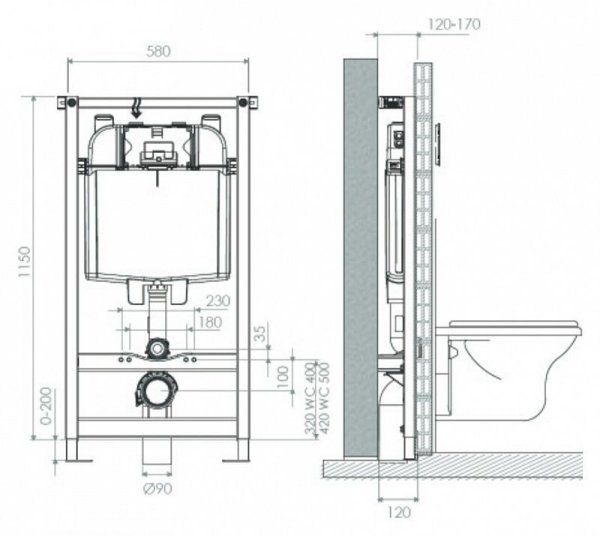 Система инсталляции для унитазов Senda Frame DD 1508282000