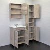 Тумба-умывальник COMFORTY "Марио-60" дуб дымчатый с раковиной "Quadro 60"