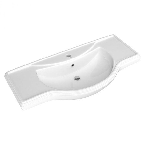 Мебель для ванной ASB-Woodline Салерно 9697 105 белая, патина серебро