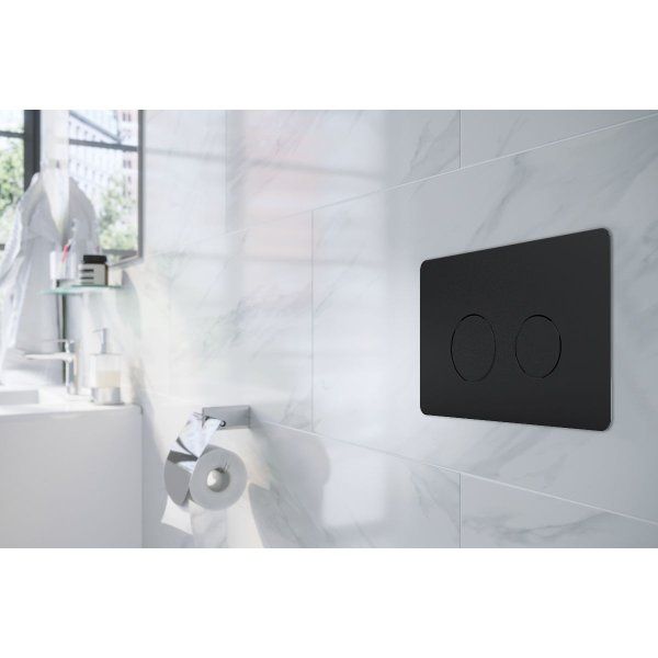 Кнопка смыва Azario 24.7х2.4х16 , пластик, цвет Черный матовый (AZ-8200-0087/AZ-P57-0190)