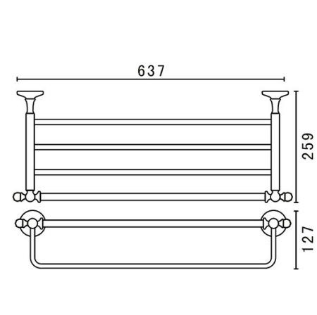 Полка Art&Max Antic AM-2622AL для полотенец хром
