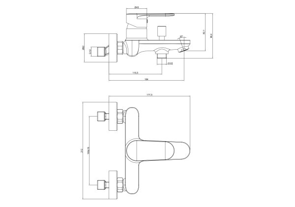 Комплект смесителей Aquatek AQ1830MB НИКА SET 3 в 1, черный