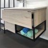 Тумба-умывальник COMFORTY "Мальме-90" дуб дымчатый с раковиной COMFORTY 9090EL