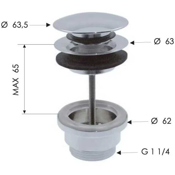 Донный клапан Remer 905CCR114XV