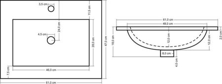 Умывальник (раковина) REA DAFNE 60 врезной белый REA-U0786