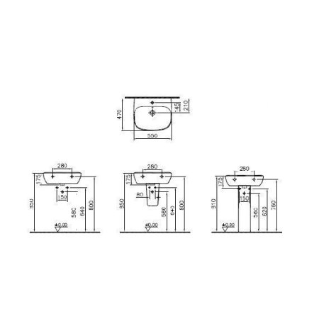 Раковина VitrA Zentrum 5632B003-0001 55