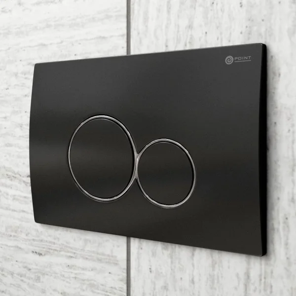 Кнопка смыва Point Виктория PN44061BC для инсталляции, черный матовый/хром/черный матовый
