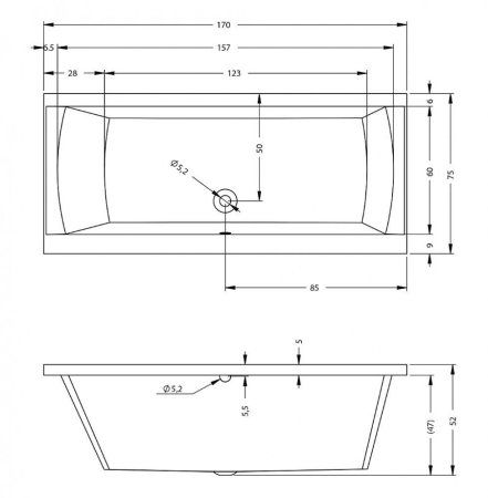 Ванна акриловая Riho Julia BA5300500000000 170x75