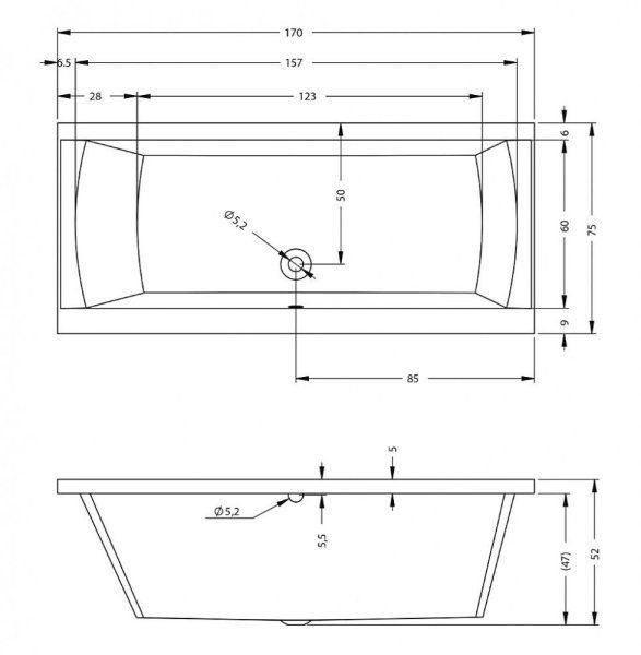 Ванна акриловая Riho Julia BA5300500000000 170x75