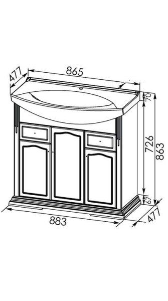Тумба для комплекта Aquanet Лагуна 85