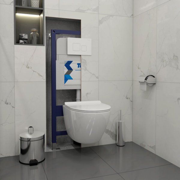 Клавиша смыва Teymi Kati, двойной смыв, белый матовый T70021WM