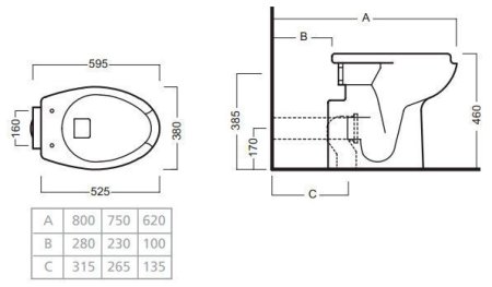 Чаша для унитаза приставного Hatria Autonomy Y0CA01