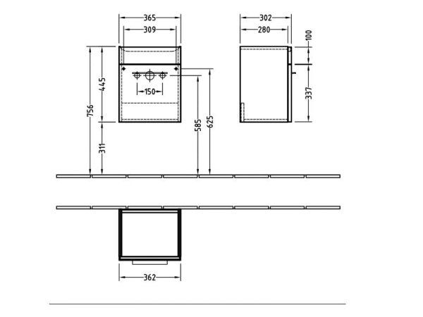 Мебель для ванной Villeroy & Boch Verity Design B01701PN 45 вяз импрессо