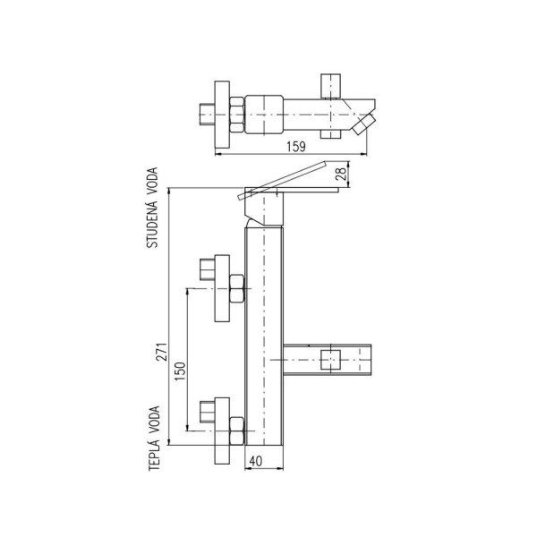Смеситель Rav Slezak Royal Royal1054.5/1 для ванны хром