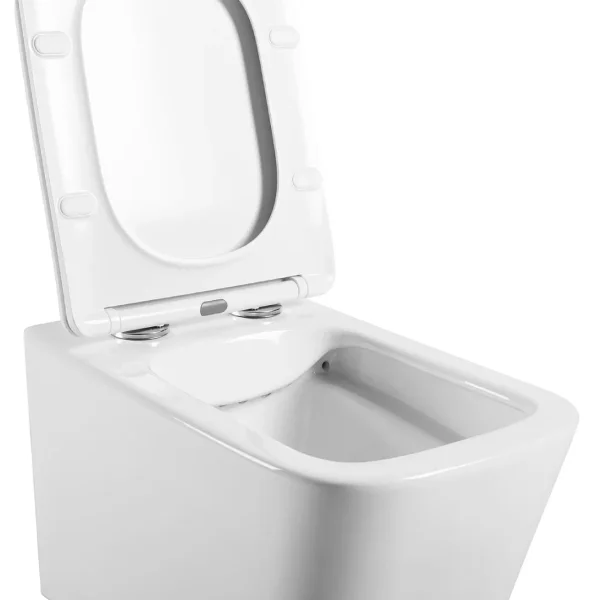 Унитаз подвесной Agger AT04100 безободковый, с сиденьем микролифт, белый глянец