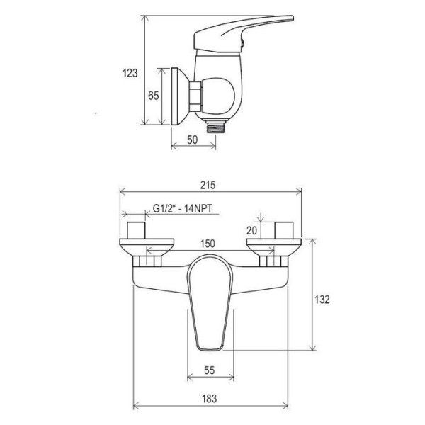 Смеситель Ravak Neo NO 032.00/150 X070018 для душа