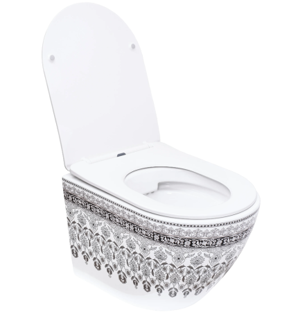 Подвесной унитаз REA ARTE DARK GREY белый REA-C5000