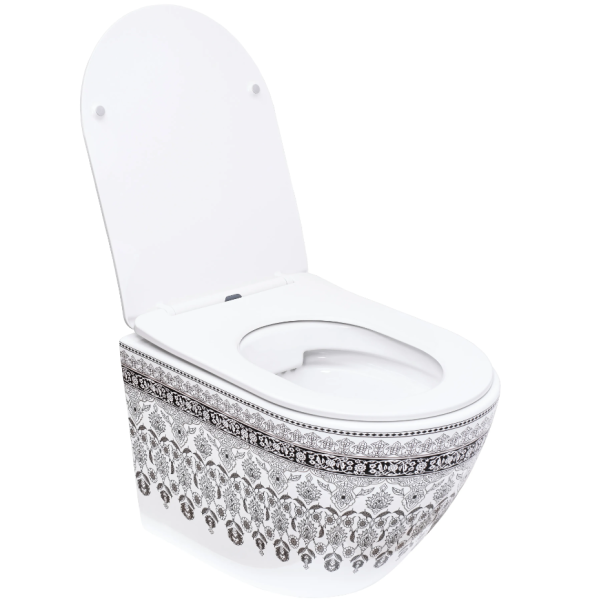 Подвесной унитаз REA ARTE DARK GREY белый REA-C5000