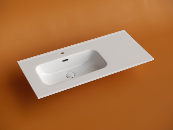 Раковина накладная мебельная Element чаша слева с отверстием под смеситель 1010x465x180 мм цвет белый CN7003L