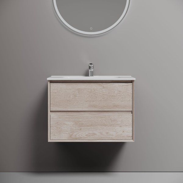 Тумба подвесная SANCOS Marmi 2.0 690х445х520 с двумя ящиками оснащенными доводчиками скрытого монтажа, дуб галифакс натуральный,  MR2.070EG