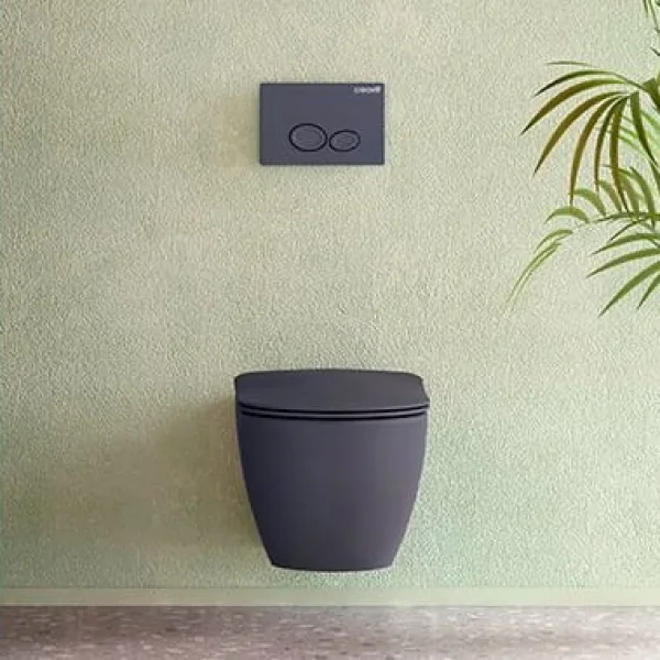 Унитаз подвесной Creavit Free FE322-11AM00E-0000 безободковый, антрацит матовый