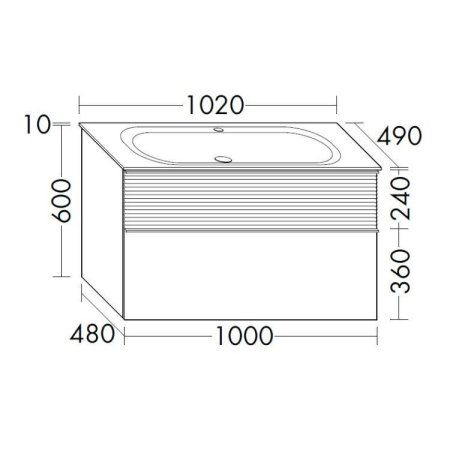 Тумба с раковиной Burgbad Fiumo SFXN102F3958FOT52G0200 100 cinnmon decor/graphite soft matt