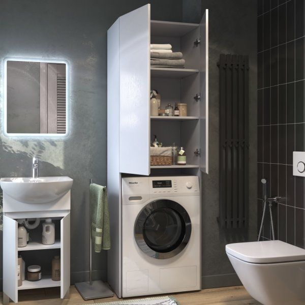 Шкаф VIGO комбинированный Wing 640 под стиральную машину белый (shnr.WIN.64.2D белый)