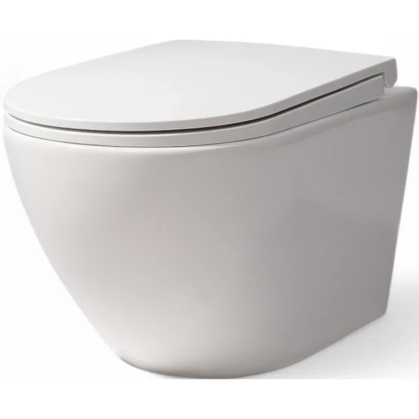 Унитаз подвесной Charus Estella EWC700-121WТ безободковый, торнадо, с сиденьем микролифт, белый