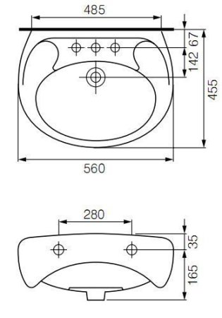 Раковина Cersanit Eko UM-E55/1 55