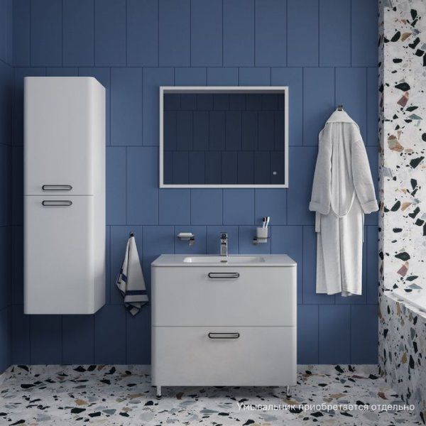 Тумба напольная, белая, 80 см, Brick, IDDIS, BRI80WFi95. Подходит ум. 0108000i28