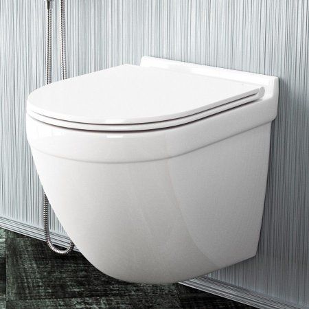 Унитаз подвесной Teymi Iva безободковый, сиденье микролифт T40601