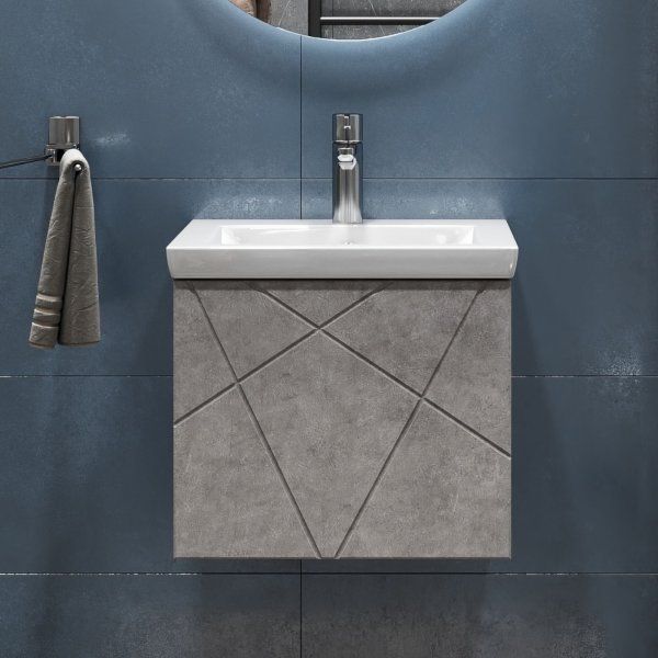 Тумба VIGO Geometry под раковину Geometry 500-0-1 (Como) навесная бетон (032 бетон)