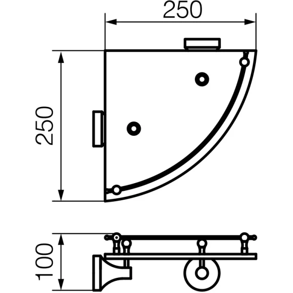 Полка угловая 25 х25 см Veragio Gialetta Dorato VR.GIL-6417.DO