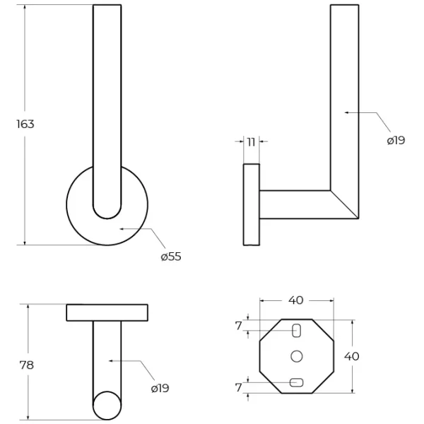 Держатель запасных рулонов Cezares Relax RELAX-PHV-NOP черный матовый