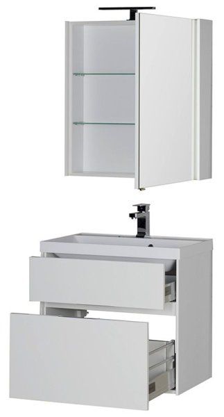 Тумба под раковину Aquanet Латина 00180032 70 белая, 2 ящика