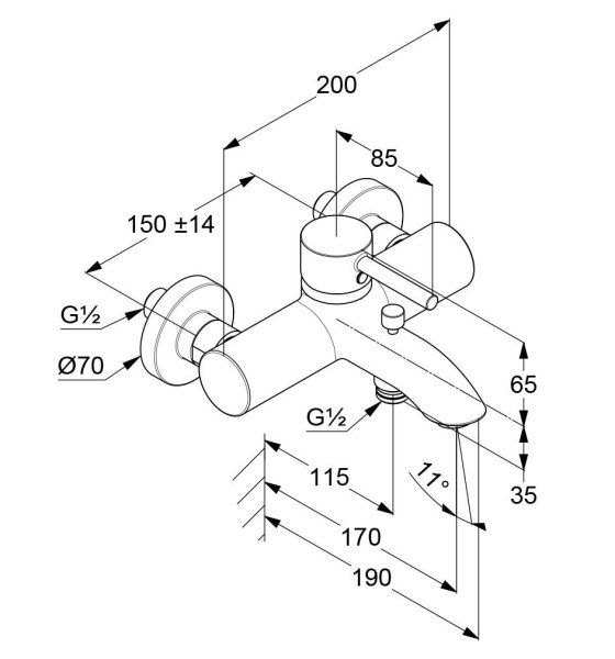 Смеситель для ванны и душа Kludi BOZZ 38691N076 брашированное золото