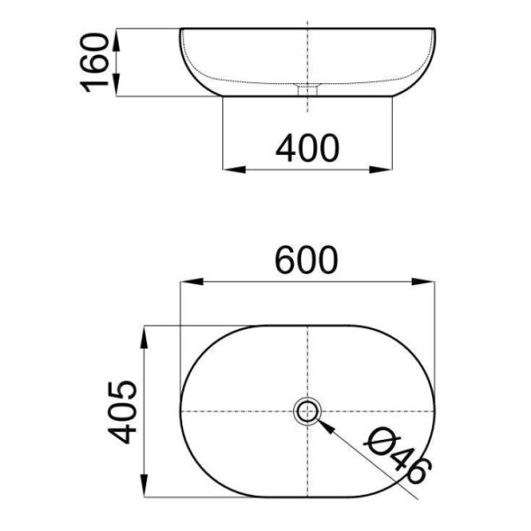 Раковина Noken Slender N364850021 60х40,5 белый матовый