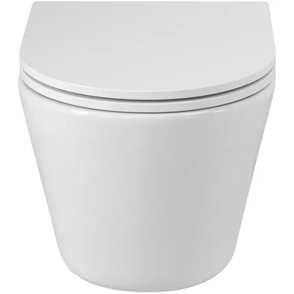 Унитаз подвесной Cezares Liner CZR-38083-49-TH-TOR/SC безободковый, торнадо, с сиденьем микролифт, белый